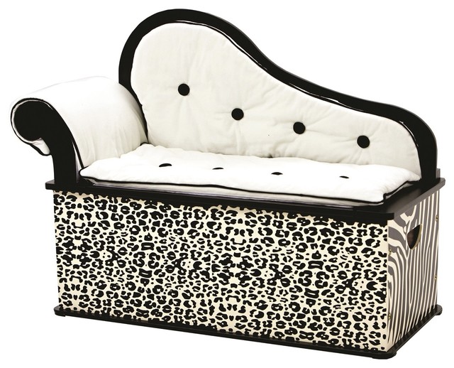 Wild Side Bench Seat With Storage Transitional Kids Wild Side Bench Seat With Storage