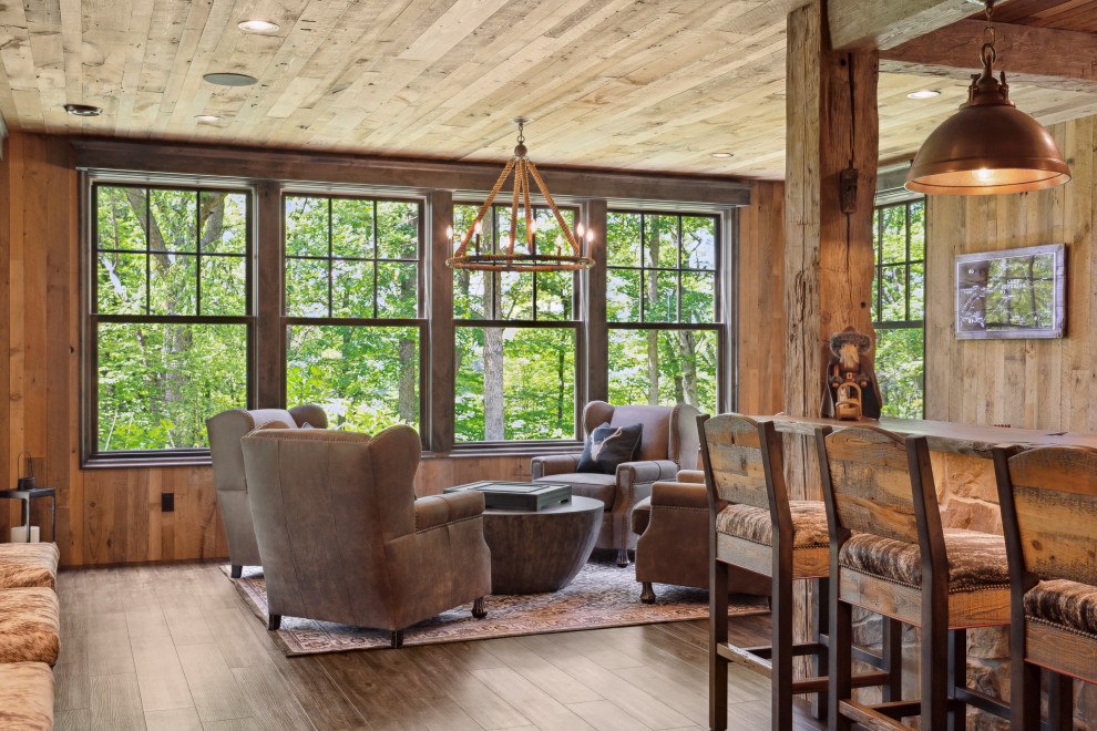 Mountain style basement photo in Minneapolis