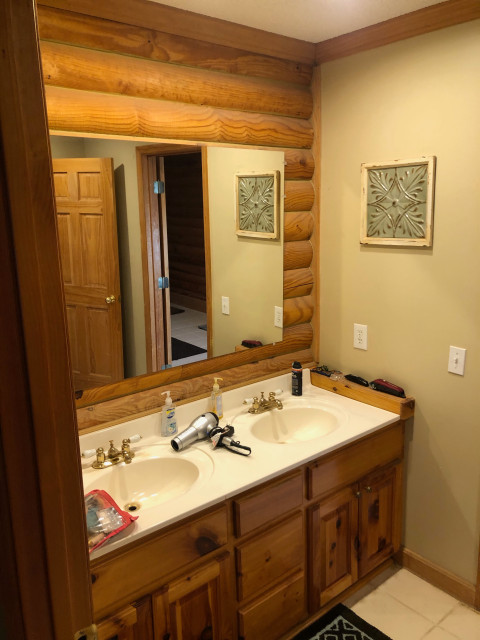 Master Bath Vanity Before rustic