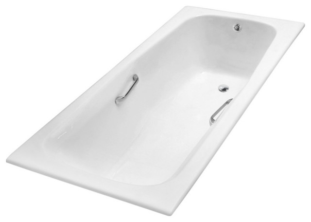 71'' Streamline Cast Iron  Drop In Bathtub With External Drain