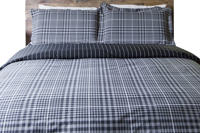 English Plaid Plaid Matte Sateen Comforter Set Farmhouse