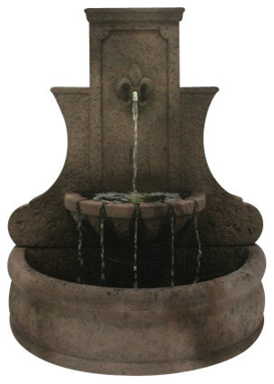 Fleur de Lis Wall Fountain, Classic Bisque