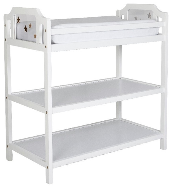 Suite Bebe Celeste Modern Wood Changing Table in White Finish