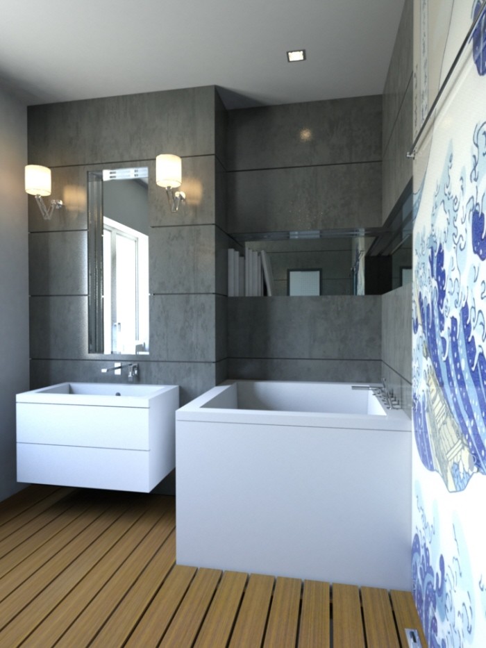 Idée de décoration pour une salle de bain asiatique.