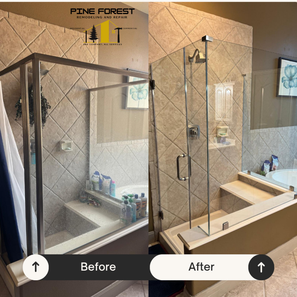 Full shower enclosure  frameless