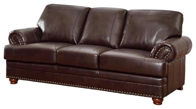 Coaster Colton Traditional Sofa With Elegant Design Style Brown