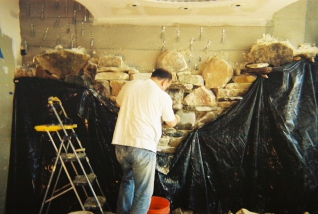 Stone Wall Master Bedroom