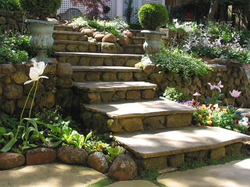 This is an example of a traditional staircase in San Francisco.