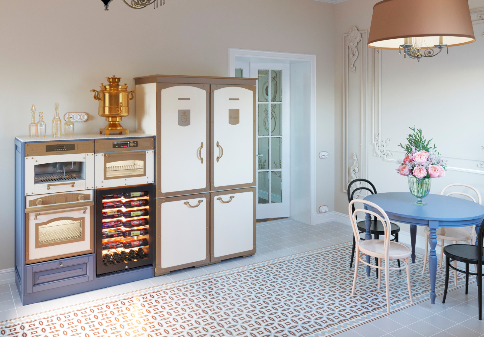 Кухня в пятикомнатной квартире в старом фонде в Санкт-Петербурге