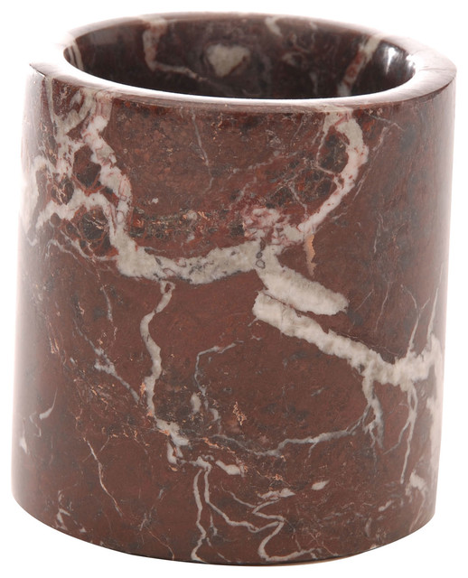 Polished Marble Bathroom Tumbler, Red Zebra - Traditional - Toothbrush ...