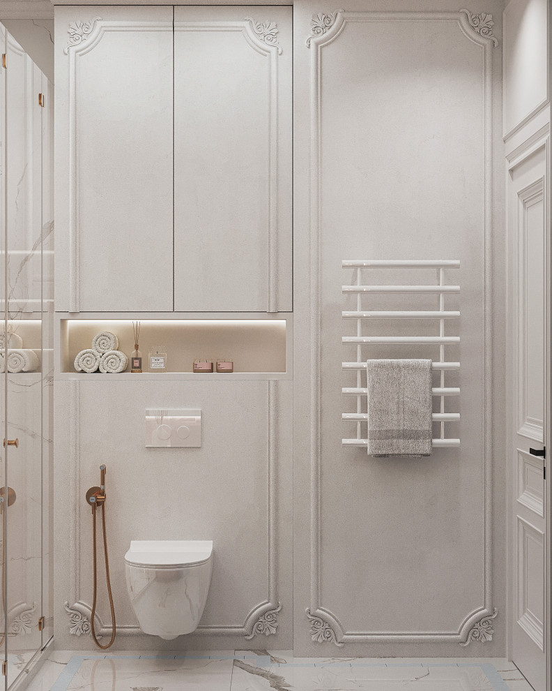 Стильный интерьер с элементами ар-деко в ЖК Петровский квартал на воде - 99 м2