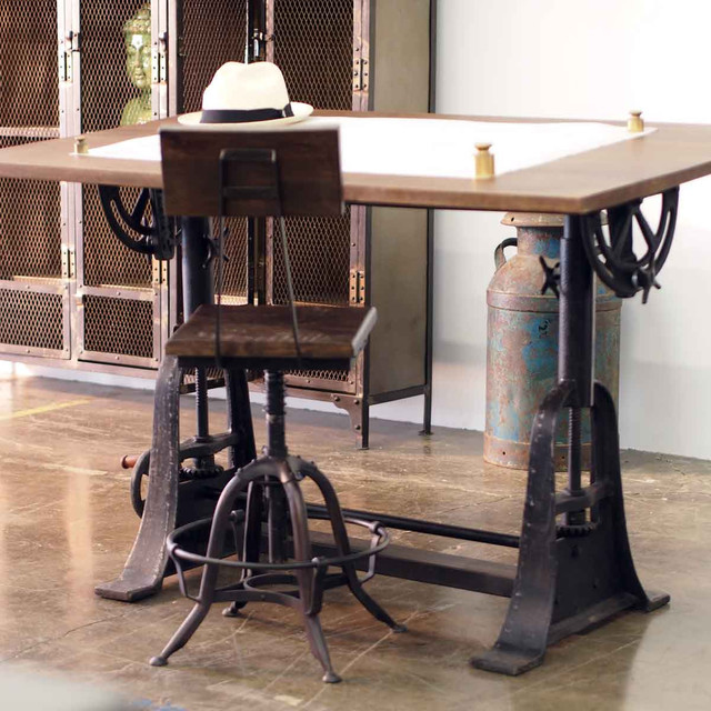industrial style drafting desks - eclectic - home office - los