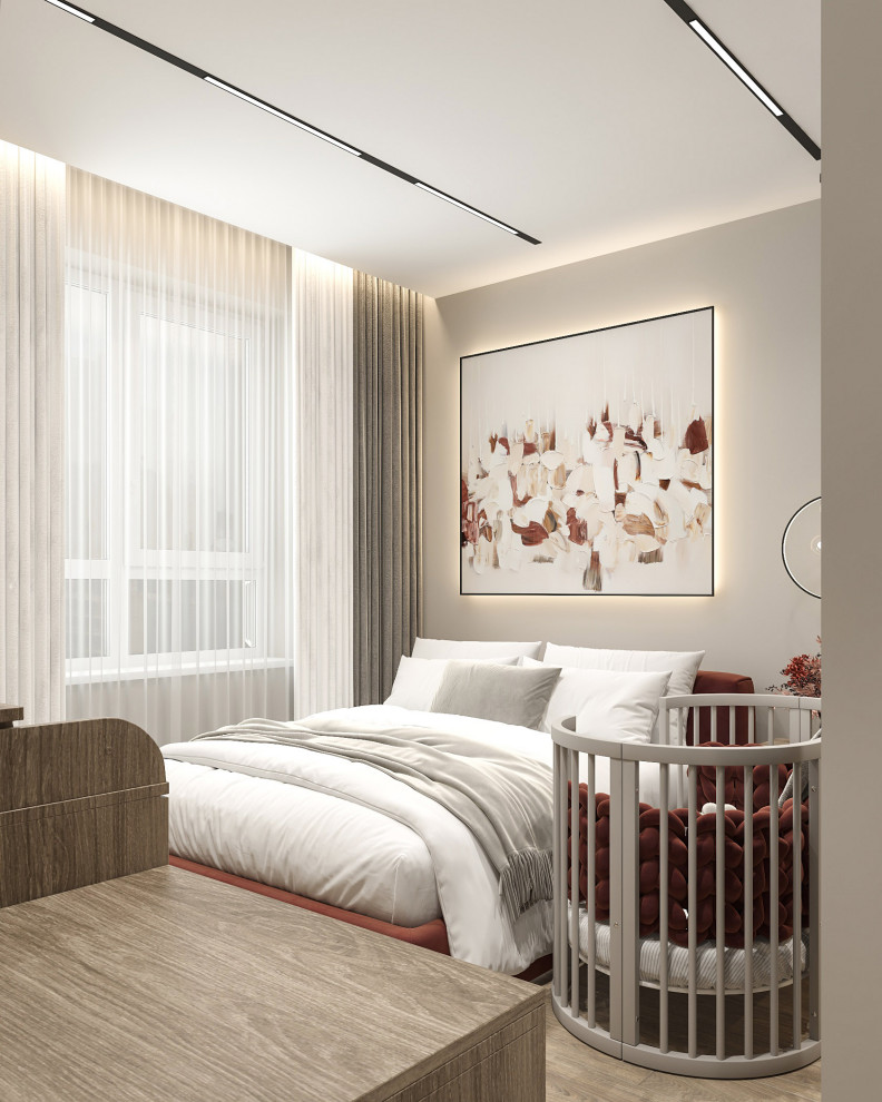 Интерьер спальни для квартиры в ЖК "Viktory Park"