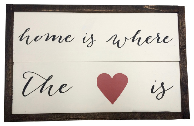 Home Is Where The Heart Wooden Sign Contemporary Novelty Signs Home Is Where The Heart Wooden Sign Contemporary Novelty Signs