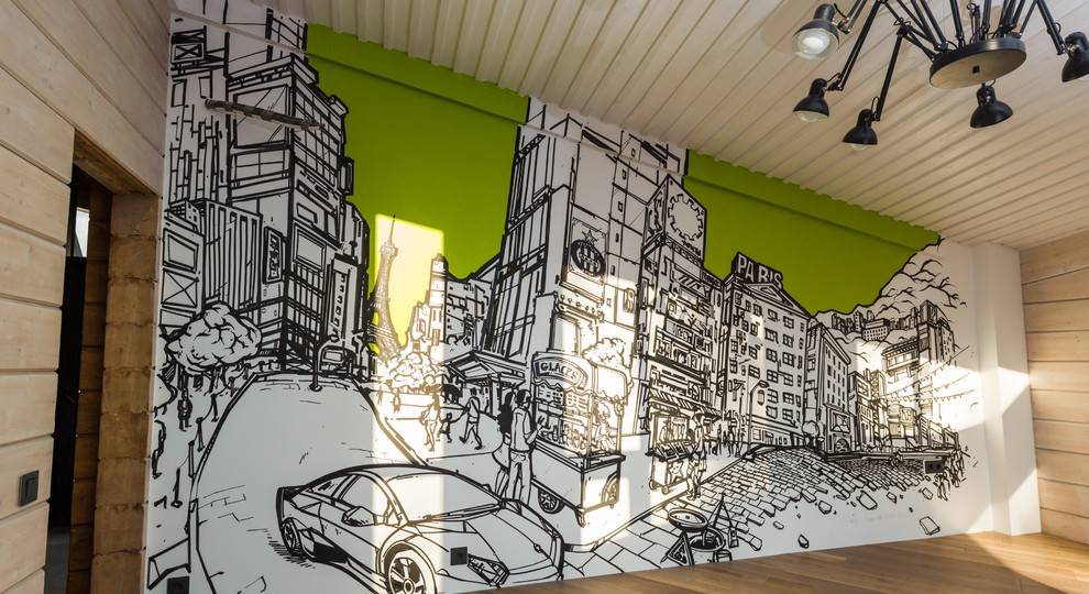 Граффити-оформление стены в комнате подростка