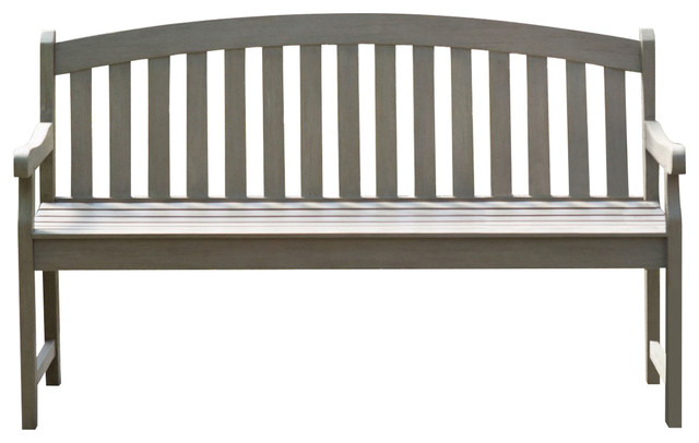 Outdoor Curved Back 5 Ft Garden Bench With Arms In Driftwood Outdoor Curved Back 5 Ft Garden Bench