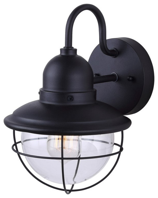 Canarm 1LT Outdoor Down Light IOL254BK, Black Beach Style Outdoor