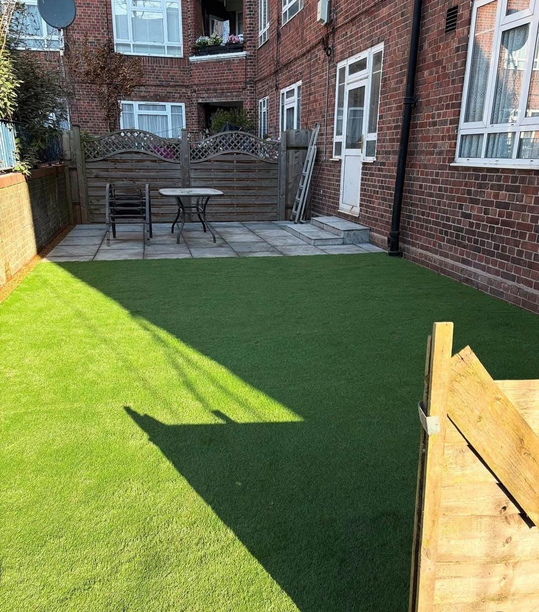 transformed with the installation of low-maintenance artificial grass