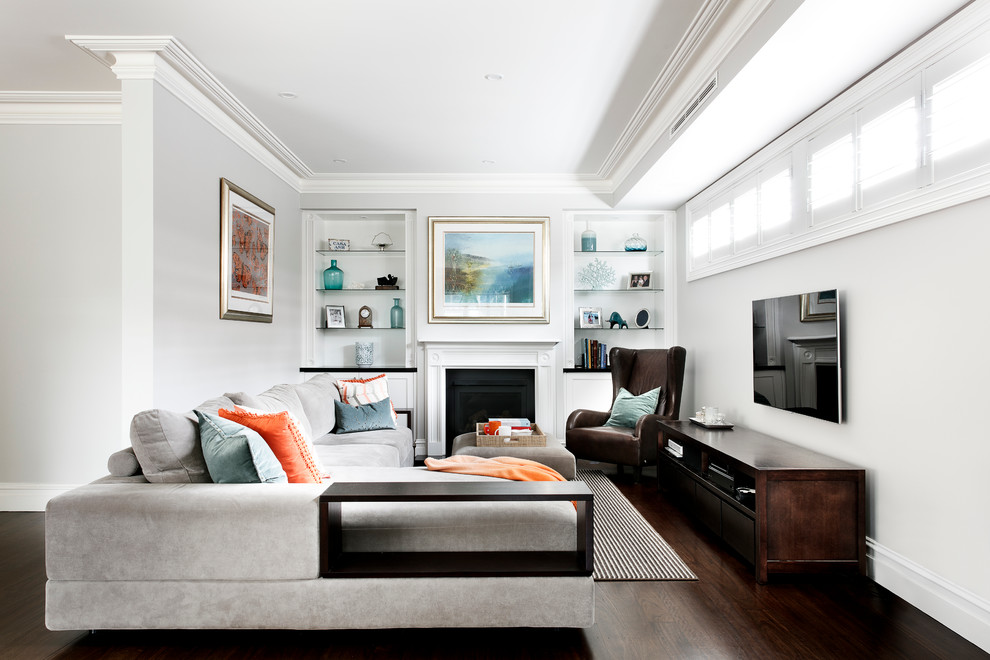 Inspiration for a transitional family room in Sydney.