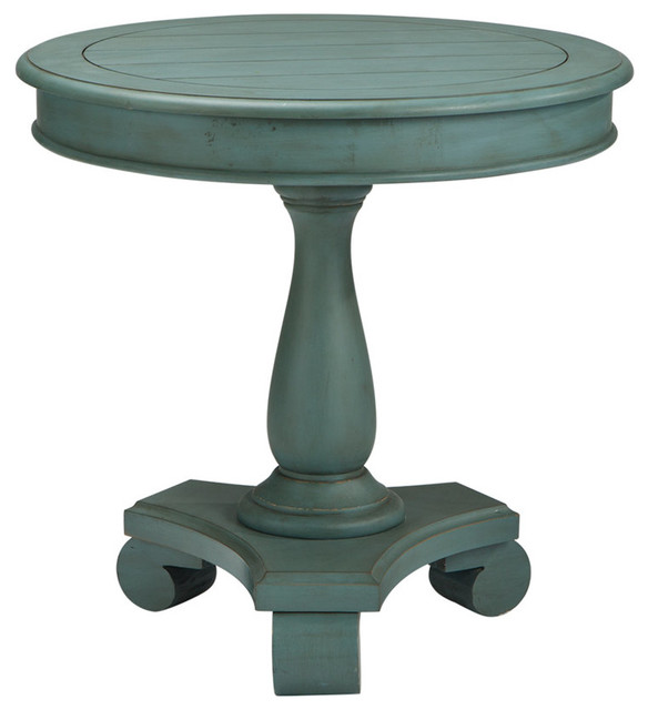 Ashley Mirimyn Soft Blue Round Accent Table Traditional Side Tables