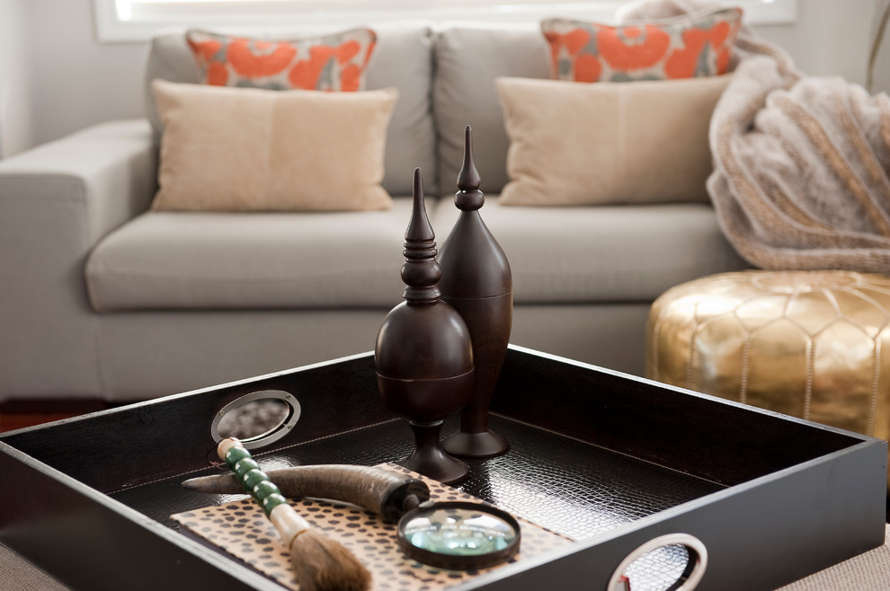 Transitional living room photo in Miami