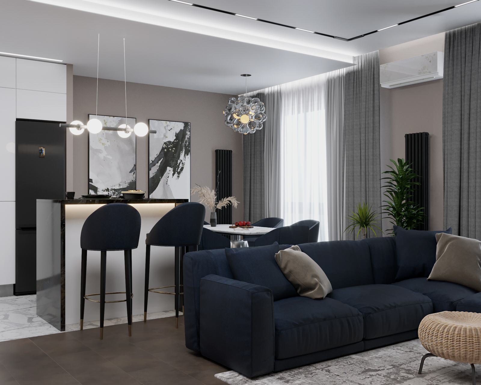 Дизайн проект для квартиры с 3-ех метровым потолком