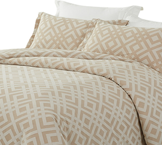 Yue Home Textile YarnDyed Cotton Duvet Cover Set, Lucky Charm, King Contemporary Duvet