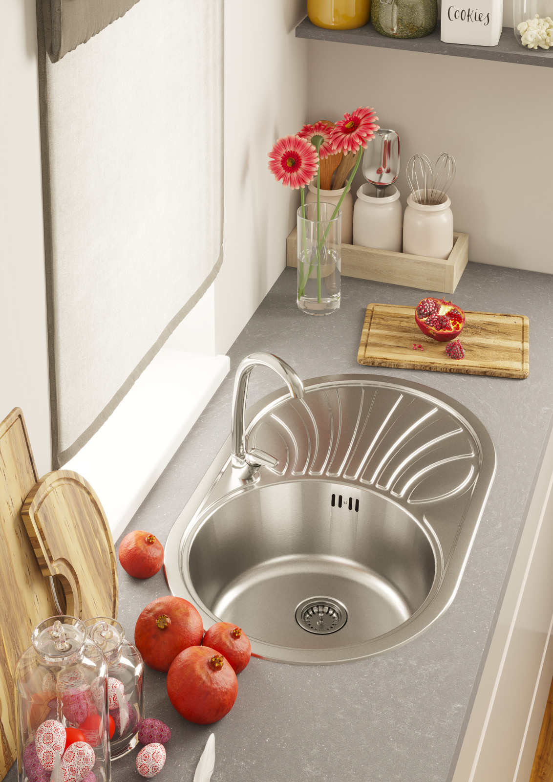 Кухонные мойки в интерьере