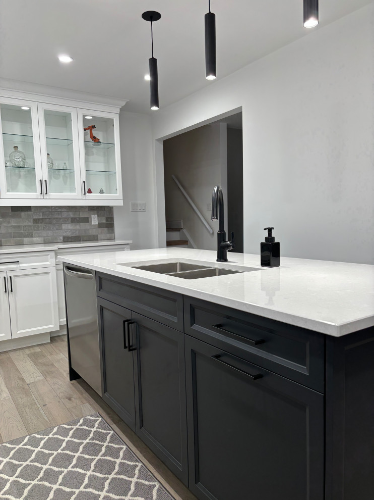 Example of a transitional home design design in Toronto