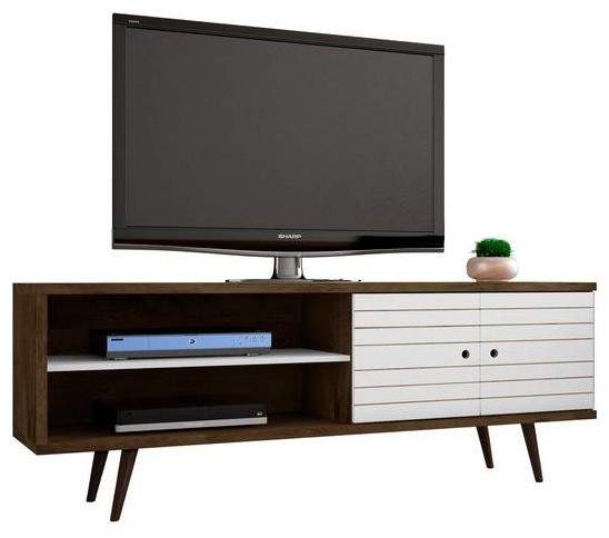 Mid Century Modern Tv Stand Cabinet Rustic Brown White Midcentury Mid Century Modern Tv Stand Cabinet Rustic Brown White Midcentury Entertainment Centers And Stands By Modhaus Living
