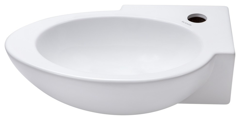 elanti oval vessel bathroom sink in white