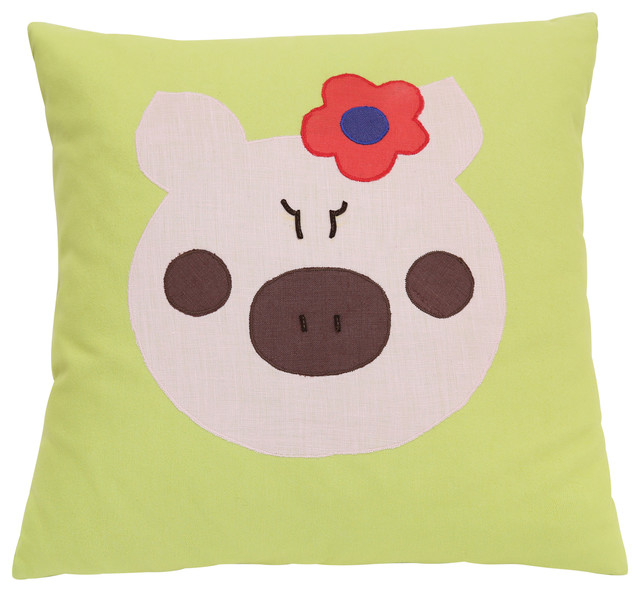 Piggy Pillow 18 X18 Eclectic Kids Pillows By Pillowed