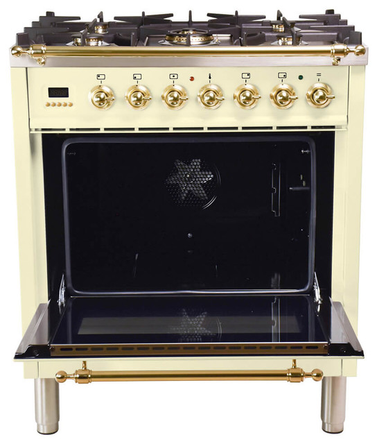 Single Oven Dual Fuel Italian Range, 30 - Contemporary - Gas Ranges And ...