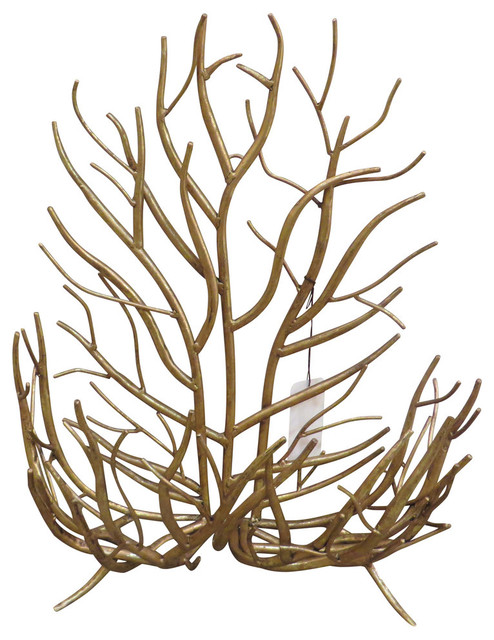Twig Wall Art gold twig branches wall basket, contemporary metal holder - rustic Twig Wall Art gold twig branches wall basket, contemporary metal holder - rustic