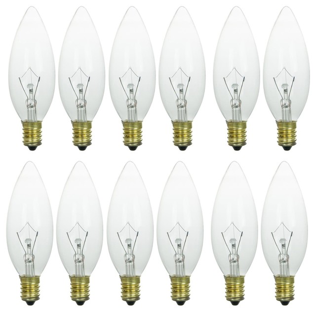 12 Pack Sunlite Clear Torpedo Tip Chandelier Bulb 40w 120v Torpedo Tip Chandelier Bulb 40w 120v