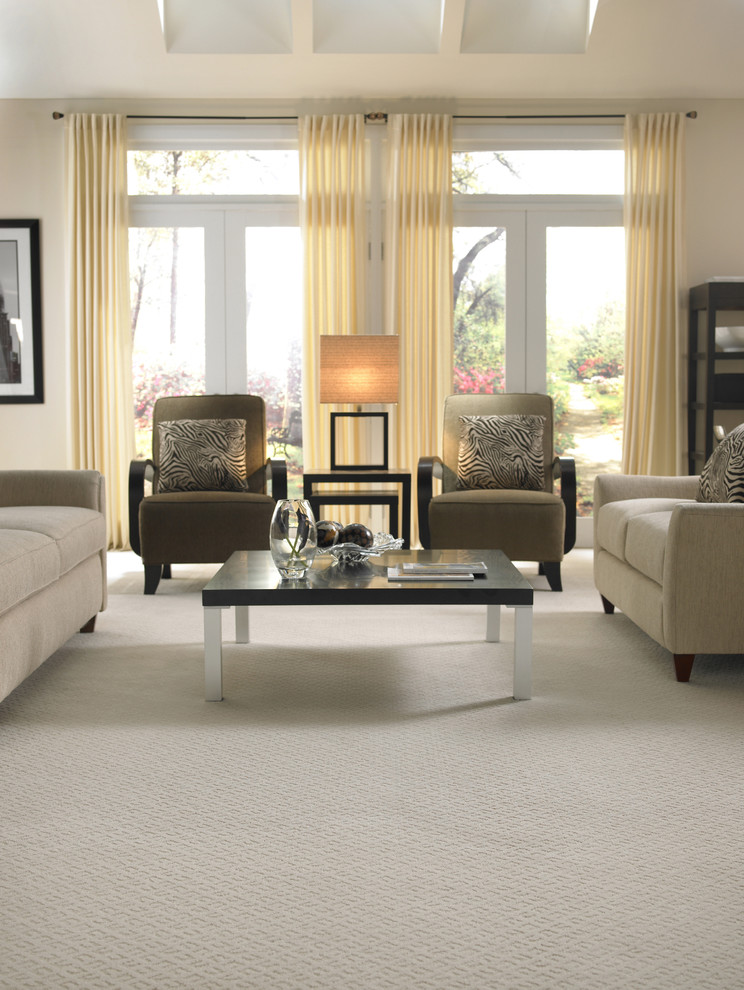Carpet Pattern White Contemporary Living Room Salt Lake City by