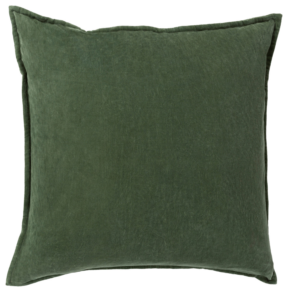Cotton Velvet Pillow 22x22x5, Down Fill