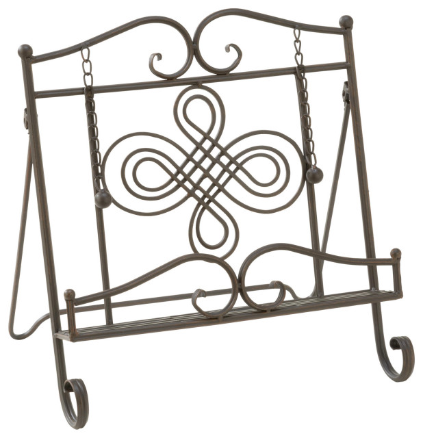 Brown Swirls Metal Cookbook Stand Industrial Cookbook Stands And