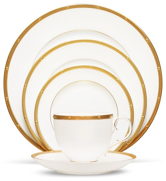 Noritake Rochelle Gold, 5Piece China Set Traditional Dinnerware
