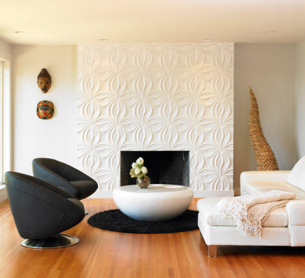 Гипсовые 3D панели в интерьере
