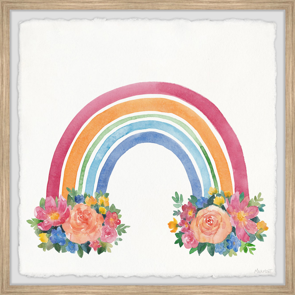 "End of the Rainbow Bouquet" Framed Painting Print, 12x12