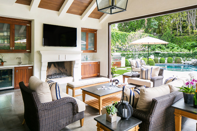 Pasadena Custom Home transitional-patio