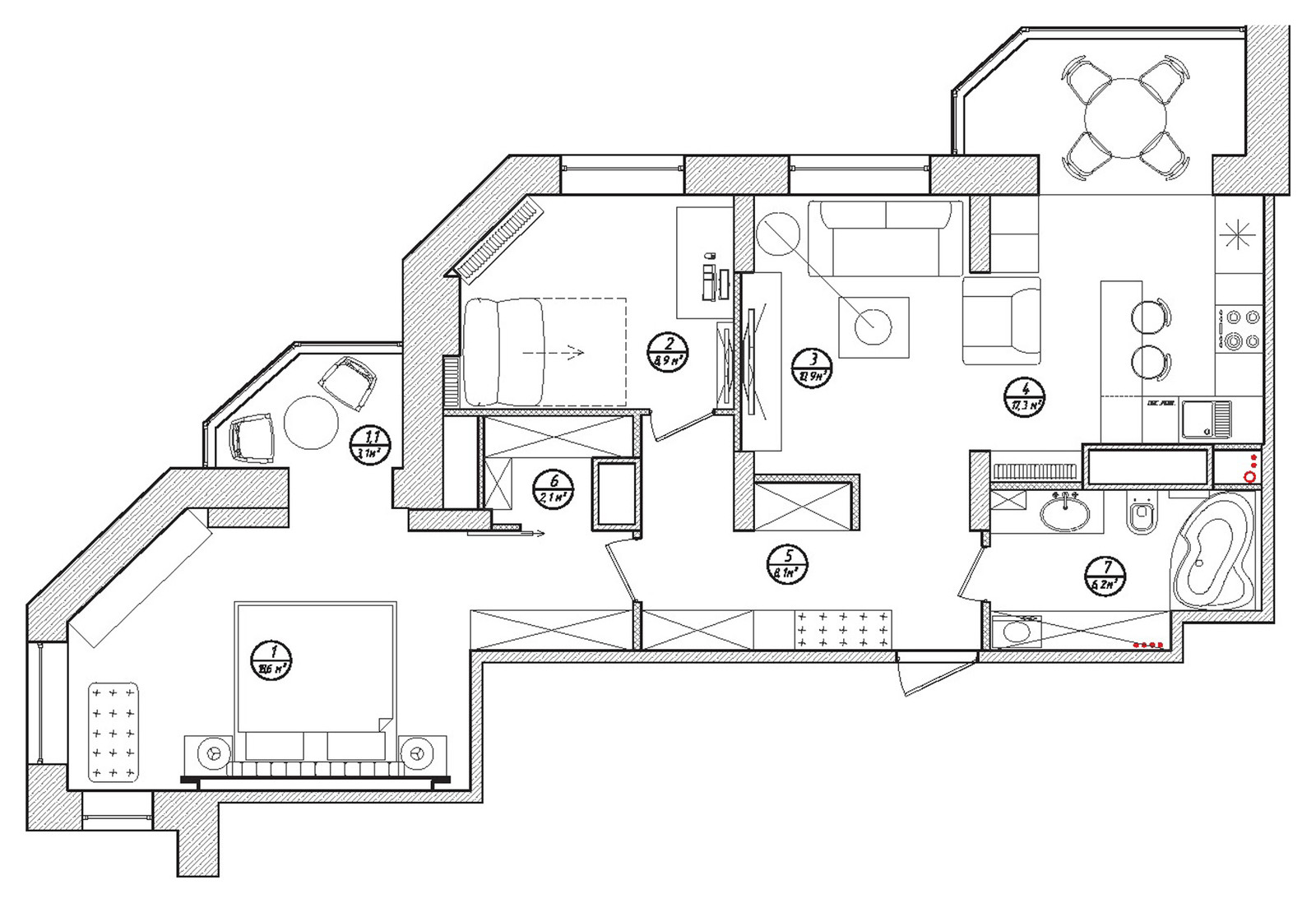 Дизайн проект Квартиры 76 м2