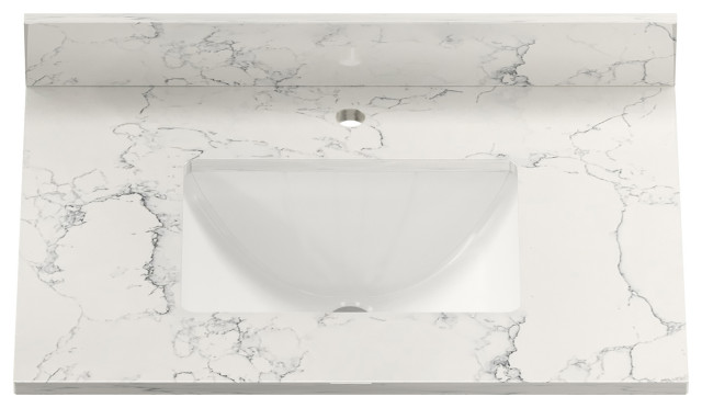 31-in Engineered Marble 1-Hole Bathroom Vanity Top - Traditional ...