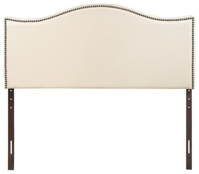 Modway Curl Upholstered Queen Panel Headboard in Ivory Transitional