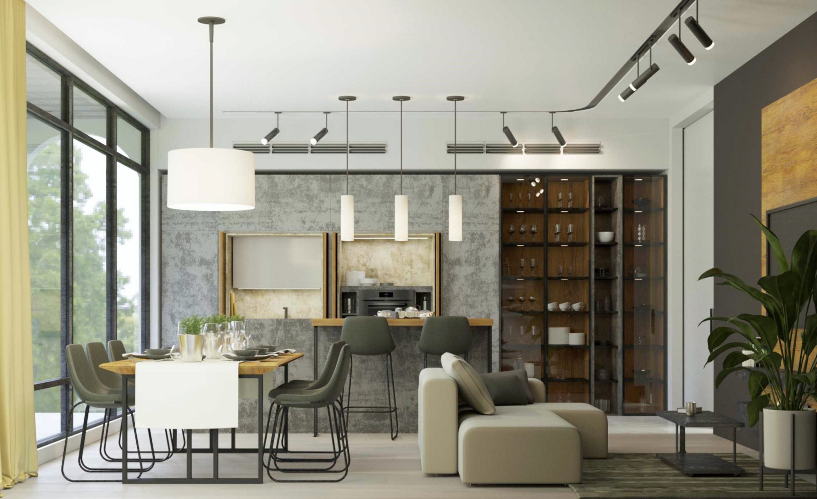 Проект гостинной  загородного дома