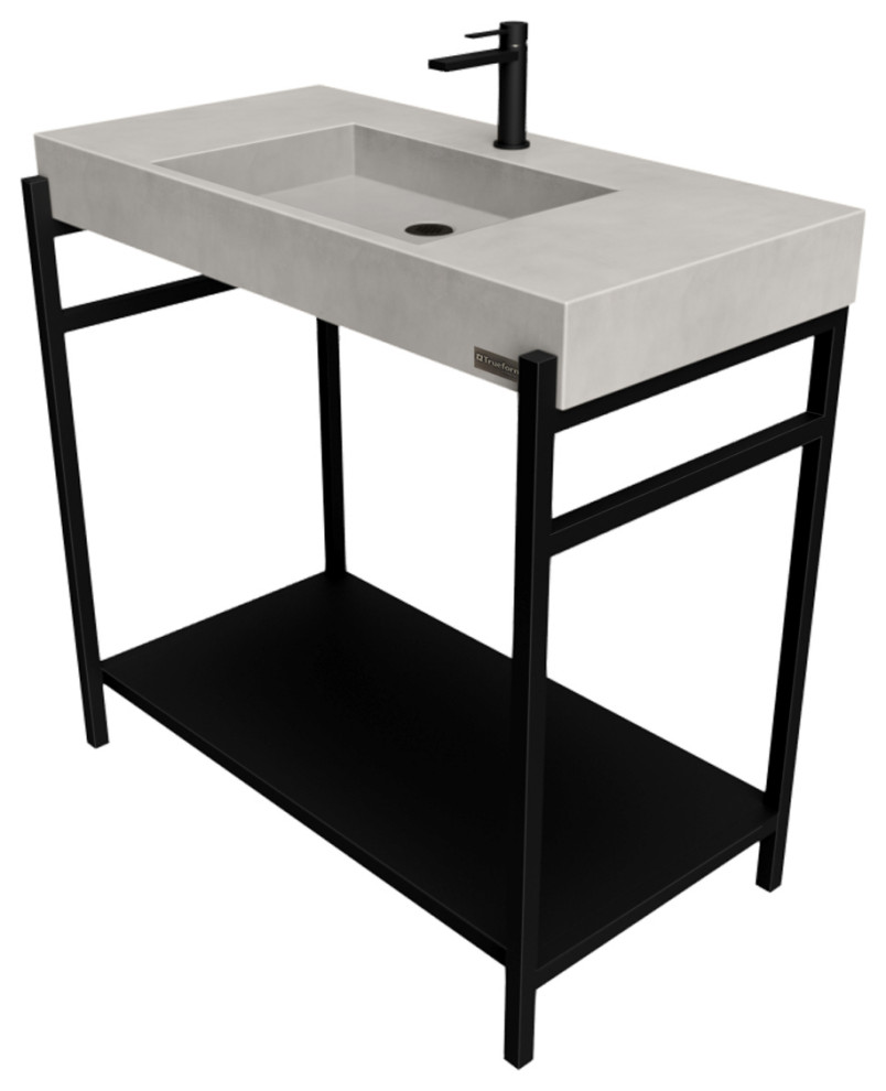 Nolita 36" Concrete Vanity Industrial Bathroom Vanities And Sink