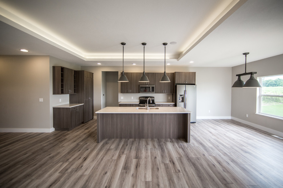 Example of a transitional kitchen design in Cedar Rapids