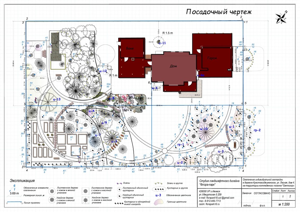 Сад с существующими природными посадками