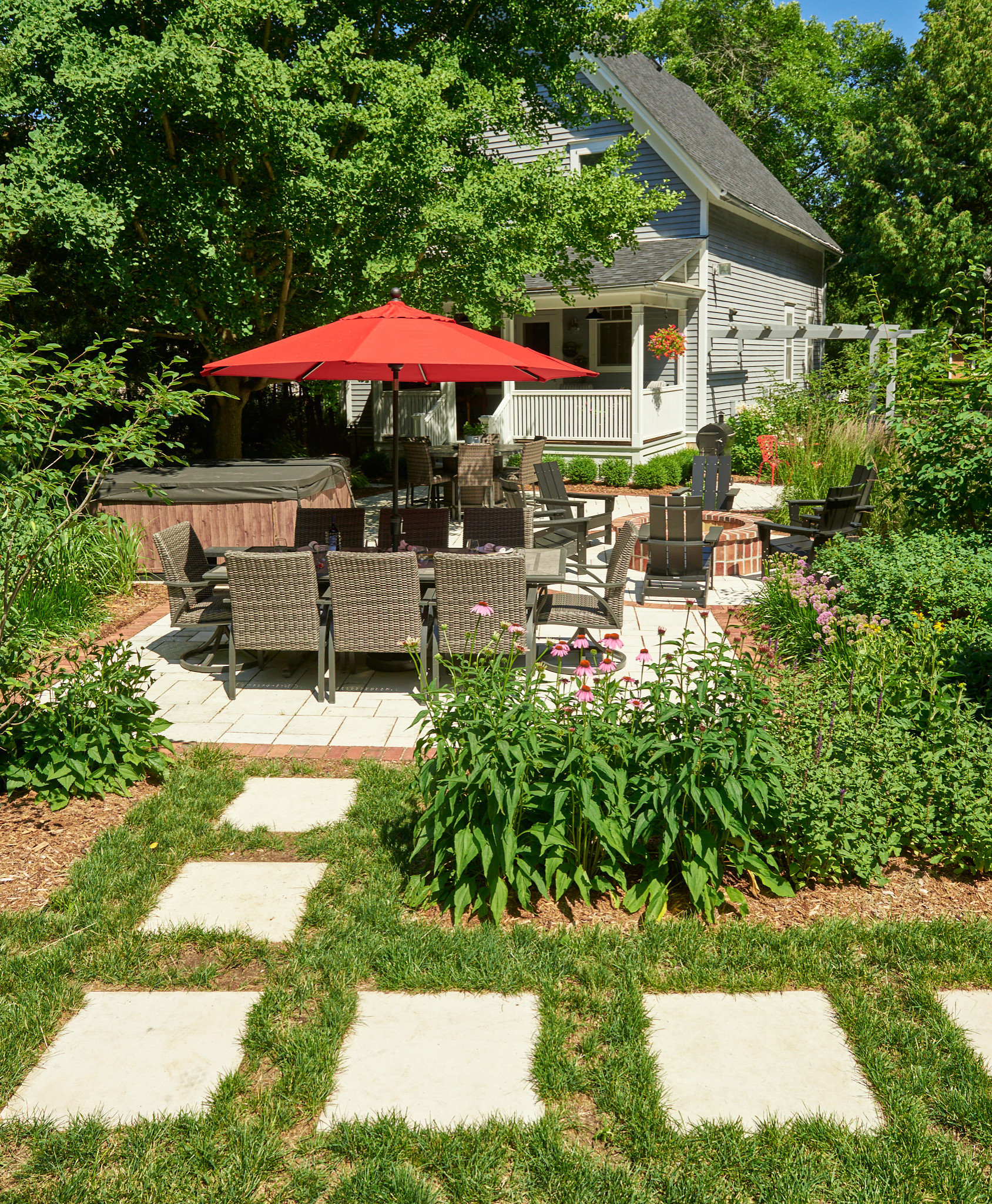Traditional Backyard + Patio Landscape - Cedarburg, WI